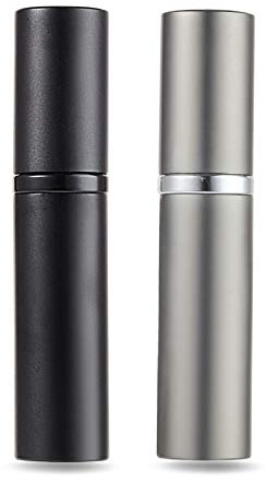 AsaNana Parfümzerstäuber nachfüllbar, Befülltechnik ohne Trichter leer Parfüm Zerstäuber Sprühflasche für Reise Handtasche unterwegs - 5ml (CLA-2P_Black&Gray)