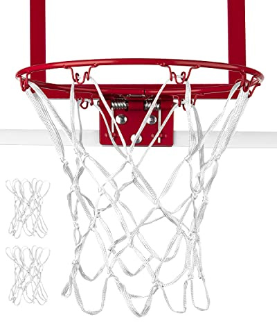 XXXYYY Mini Basketball Net Replacement 8 Loop [2 Pack], Small Replacement Net for Mini Basketball Hoop, for Indoor Door/Room Walls 8-10.25 Hoop - White
