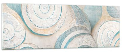 Quadro su Vetro Minimalismo Conchiglie Luminoso Stampe da Parete in Vetro 90x30cm Quadri Moderni Soggiorno Camera da Letto Cucina 1 pezzo Piccoli Decorazione Murale Wall Art Immagini GAB90x30-5653