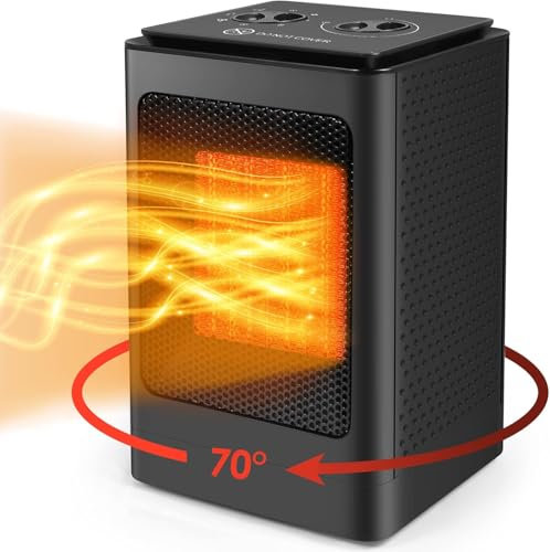 Fan Heater, Portable PTC Space Heater Electric, 750/1500W Fast Heat-up Auto Oscillation 70° with Tip-over and Double Safe Protection, Multiple Modes Indoor Electric