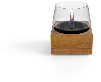 Tenderflame Poppy 14 Kerze aus heller Eiche, feuerfest, nicht brennbar, umweltfreundlich, ohne Gefahr für die Flamme, 14 x 14 x 14,3 cm