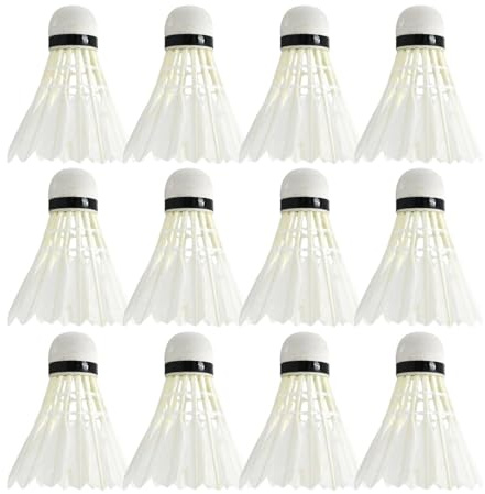 Lot de 12 volants de badminton - Ressorts de badminton stables - Pour l'entraînement de vitesse - Balles de badminton pour l'entraînement de frappe