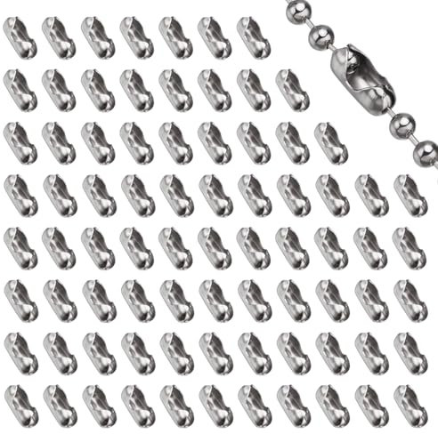 SYEYCW 80 Pcs Roller Blind Chain Connectors, 4.5mm Ball Chain Connector, Replacement Stainless Steel Vertical Roman Roller Connector Clips, for Curtain Roller, Roman and Vertical Blinds Chains
