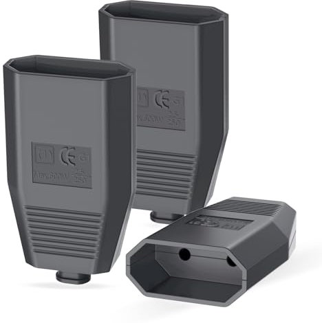 3 Pièces Prise Electrique Femelle, Fiche Femelle, Prise Femelle 250V/2,5A, Le Connecteur Europe Fiche Plate Contact de Protection, Prise Plate Fiche Electrique Avec Décharge De Traction