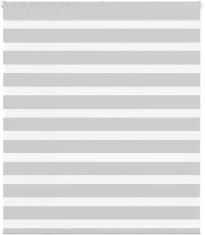 vidaXL Zebrarollo Hellgrau 120x100 cm Stoffbreite 115,9 cm Polyester, Zebra-Rollo, Doppelrollo, Zebra-Jalousie für Fenster, Doppelrollo, Zebra-Rollo