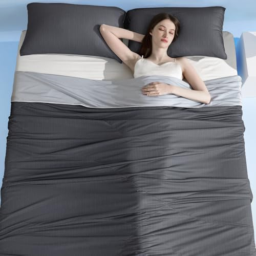 Elegear Cooling Comforter King Size, Arc-Chill 3.0 Instantly Cool Fabric with Q-max >0.5 & Breathable Air Mesh Filling, Ice Cooling Blanket for Hot Sleeper, Lightweight Summer Comforter Quilt,Grey