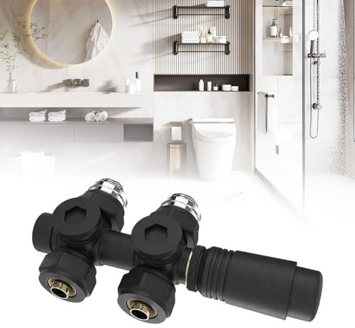Válvula De Radiador Con Termostato G1/2, Multiblock Conector Central Para Radiador Termostato Para Radiador De Baño Accesorios De Calefacción, Universal Para Válvulas Angulares y Rectas