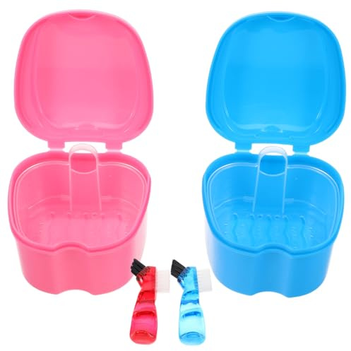 WOFASHPURET 2ensembles Boîtes Étanches Pour Prothèses Dentaires Avec Brosse De Nettoyage Rangement Pratique Pour Soins Dentiers Et Gouttières