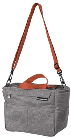 AQIFAND Faltbare Lunchtasche, Isolierte Mittagessen Box Tasche 7L Picknicktasche mit Abnehmbaren und Längenverstellbaren Schultergurt für Büro Camping Wandern Grau