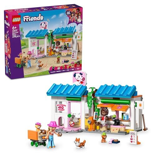 LEGO Friends Pastelería de Dulces Caninos - Tienda de Juguete con 2 Mini Muñecas, 4 Figuras de Animales, Transportín de Mascotas y Comida - Regalo de Cumpleaños para Niñas de 6+ Años - 42677