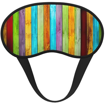 Masque de sommeil coloré imprimé planches en bois, masque de sommeil pour les yeux pour homme et femme pour une obscurité totale, réduit le masque pour les yeux gonflés