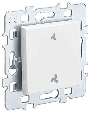 Interrupteur va et vient - Prises electriques Standard - Prise murale - Interrupteur va et vient sans Fil - Prise Murale Casual - Mécanisme Commande Vmc + Cache Blanc + Support Métal - Debflex