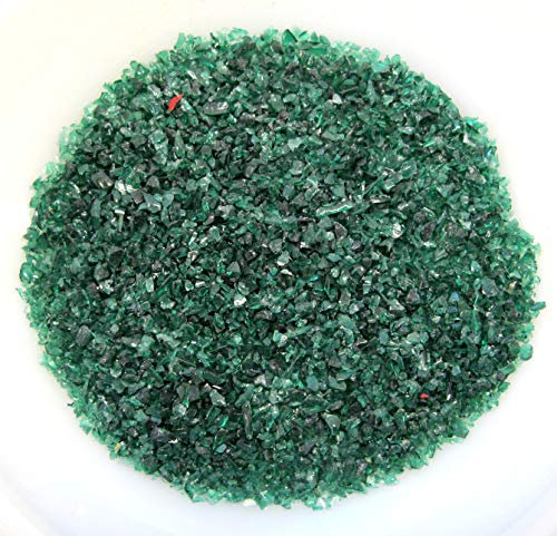 Dekosand - Glasbruch - Farbsand - Glaspulver im 500g Beutel (dunkelgrün, fein - Körnung ca. 0,15cm)