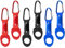 com-four® 6x Flaschenhalter aus Silikon in verschiedenen Farben mit Karabiner und Schlüsselring (06 Stück - blau/rot/schwarz)