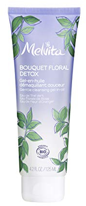Melvita - Gel en Huile Démaquillant - Bouquet Floral - Élimine Impuretés et Maquillage, Thé Vert - Soin Doux pour Peaux Sensibles - 125 ml