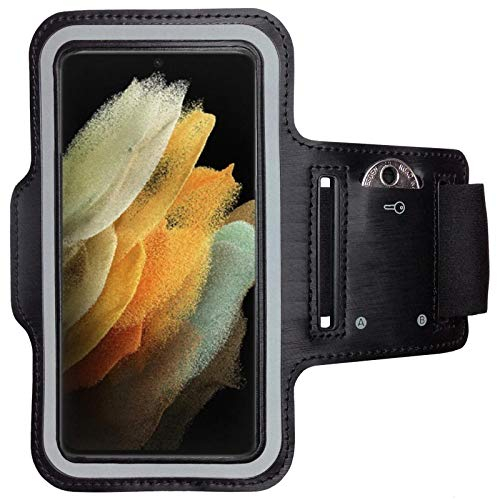 CoverKingz Brassard de Sport pour Samsung Galaxy S21 Ultra 5G - Brassard pour Smartphone, Accessoire de Sport avec Poche pour Les clés Galaxy S21 Ultra 5G - Brassard téléphone Portable Noir