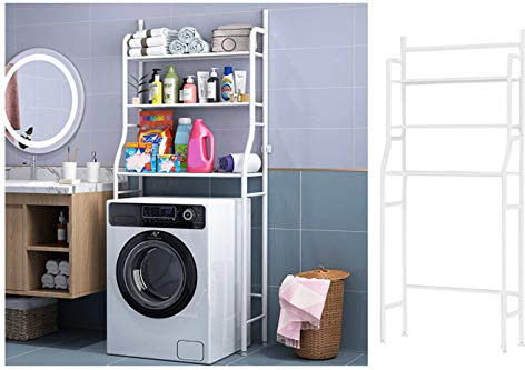 tempo di saldi Scaffale Da Bagno Salvaspazio Per Sopra Lavatrice Con 3 Ripiani In Acciaio