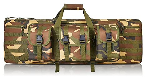 PERFBAGS Soft Rifle Case 42 inch, Tactical Long Double Rifle Backpack Gun Bag for Hunting Shooting Range, Transportation with Lockable Zipper and Molle System