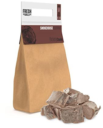 Fresh Grills Hickory Wood BBQ Smoker Chunks 10L (3kg) – 100% Natural Wood for Pizza Oven, Kamado Grill, Smoker – Rich Smoky Flavour – Low Moisture, High Heat – Eco-Friendly, Plastic-Free Packaging