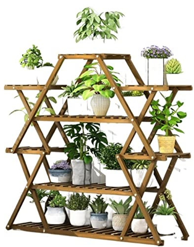 Pflanzenständer Blumenständer Blumenregal Pflanzenständer Aus Bambus, Abgestuftes Pflanzenregal, Indoor-Blumenständer Für Mehrere Pflanzen Im Garten Pflanzenregal Blumenbank ( Blue : Bronze , Size : 1