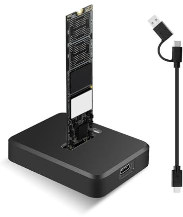 RUIZHI Docking Station per Dischi Rigidi - Docking Station a Doppio Protocollo: M.2 NVME 10Gbps | SATA 5Gbps, USB 3.1 Gen2 per M-Key | B+M Key, per Dischi Rigidi 2230 2242 2260 2280 SSD