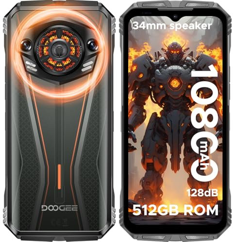 DOOGEE S punk Pro Rugged Smartphone, 128dB Super Speaker, 20GB+512GB/2TB Rugged Phone Android 14, 6.6 FHD+, 10800mAh/33W, 50MP+16MP, 4G Dual-SIM Mobile Phone, IP68 Waterproof/LED Light/OTG/NFC