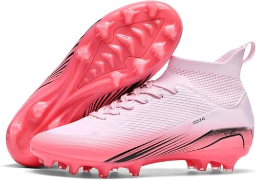 Kmrlofiy Fotbollsskor, herr, pojke, High Top Spike, mikrofiber, Cleats, professionella fotbollsskor, utomhus, atletisk, träningsskor, tävling, Amg J1, 36 EU