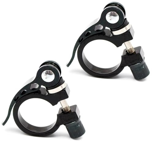 2-Piece Bicycle Seatpost Quick-Release Clamp Set - Aluminum Alloy Saddle Collar for 25.4/27.2/28.6/31.8mm Seat Tubes (Dual-Size Compatible)