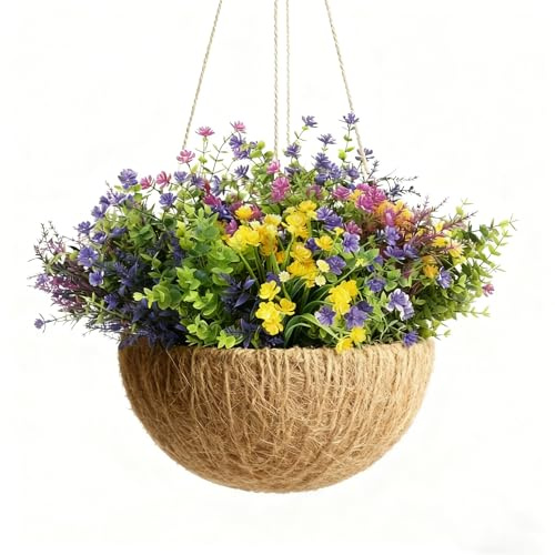 Maxetodo 24 Mazzi di Fiori Finti, Mix di 6 Piante Artificiali Diverse con Steli Metallici, Decorazione per Matrimoni, Casa e Esterni, Fiori in Plastica di Alta Qualità per Vaso e Composizioni