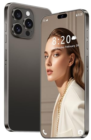 I16 Pro Max Unlocked Smartphone, 16GB RAM 1TB ROM Deca Core, Android 14 Mobile Phone, 7.3 HD Display, 8000mAh Battery, 108MP 72MP Camera, 5G Dual SIM Free Unlocked Phone, Face ID,Black-7.3 Inch