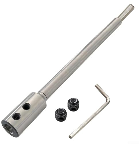 Extensión de broca de aleación de acero, 254 mm para ejes redondos o hexagonales de 3/8 pulgadas, añade profundidad de perforación de 8-3/4 pulgadas, compatible con carpintería