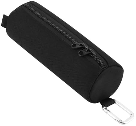 Lawnoval Bolsa de almacenamiento portátil para tenis, tela Oxford 600D con mosquetón de metal, sostiene pelotas de pádel y bádminton, 20 x 6,5 cm, color negro