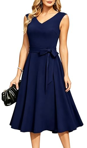 Neteson Robe de Soirée Femme Chic et Elegant Robe de Cocktail Mi Longue