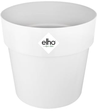 Elho B.for Original Rond 25 - Pot De Fleurs pour Intérieur - Plastique 100% recyclé - Ø 24.7 x H 23.2 cm - Blanc/Blanc