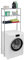 Relaxdays Waschmaschinenregal Metall, 3 Ablagen, Regal Waschmaschine, Trockner, WC, Badregal HBT 162,5x67x30 cm, Silber
