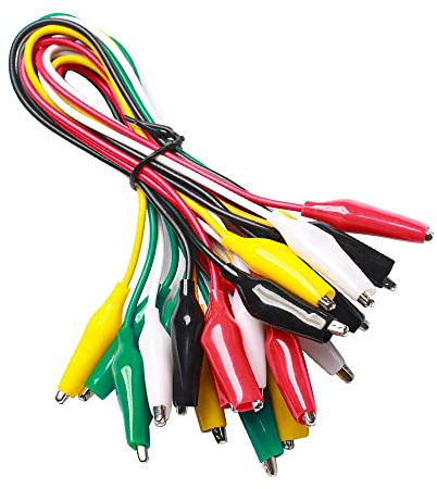 Gebildet 10 Pezzi Saldato Puntali con Morsetti a Coccodrillo Set Cavo di Test Isolato Clip a Doppia Punta (50 cm)