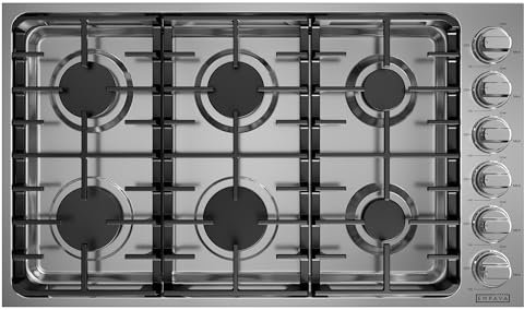 Empava 36 Inch Gas Cooktop,6 World-Class SABAF Burners Made in Italy,Stainless Steel Stove Top Bulit-in,Certified by CSA,for Homes, kitchens