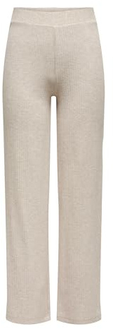 Only Onlemma Wide Pant Noos JRS Pantalones de Tela para Mujer, Pumice Stone/Detalle: Melange, L