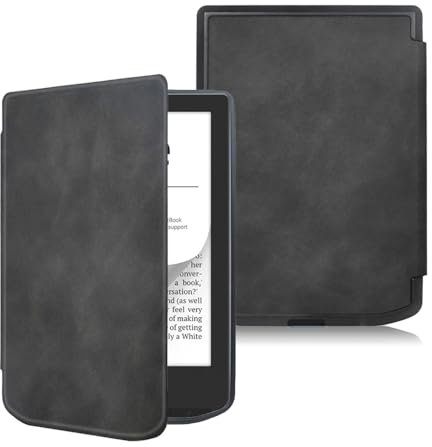 Étui pour Pocketbook Verse/Verse Pro/Verse Color/Vivlio Light/Light HD pour Pocketbook Smart Slim Light - Étui pour liseuse Pocketbook Vivlio Light avec fonction veille/réveil automatique (noir)