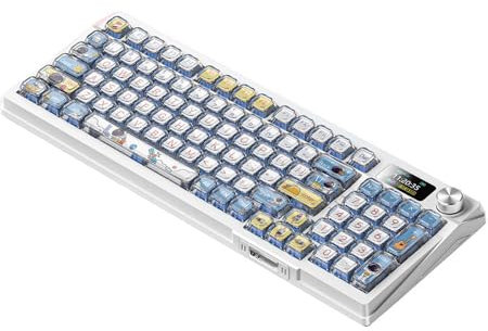 Tasti a Tema Astronauta, Tasti a Doppio Strato con Cappuccio di Copertura Trasparente Tasti Personalizzati con Profilo XDA per Tastiera da Gioco Meccanica al 60% 75% 96% e100%,Space 126 keycaps