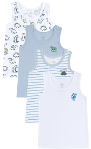 Chicco, Camisetas Interiores Niño y Niña, 4 Camisetas sin Mangas, 100% Algodón, Ropa Interior Niño y Niña, Designed in Italy