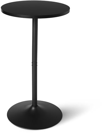 Amazon Basics Bartisch, Frühstückstisch, Bistrotisch, Rund, für den Innen- und Außenbereich, 59,9 x 59,9 x 106,4 cm, Schwarz