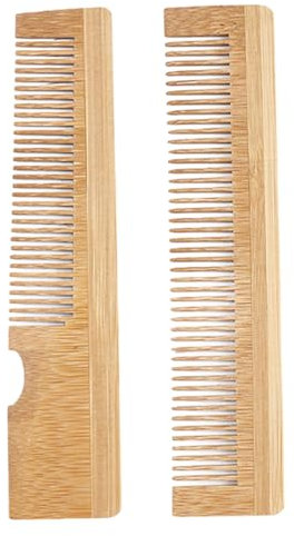 Ipetboom 2stücke Bambus-bartkamm Für Männer Kleiner Haarkamm Taschenkamm Praktischer Schnurrbartkamm Robustes Pflegekamm Haar Und Augenbrauenpflege