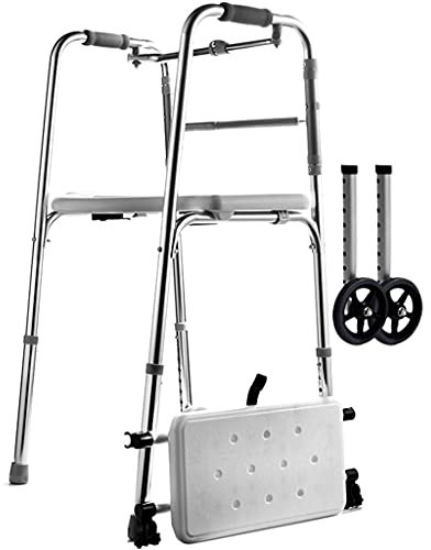JKJZSALJ Rollator Pieghevole Rollator Deambulatori Rollator Pieghevoli Leggeri Alluminio con Ruote Altezza Regolabile Aiuto per La Deambulazione Anziani Riabilitazione Telaio per La Mano