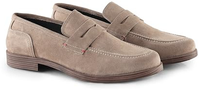 Silver Street London Woodley Premium Suede Loafers for Men Extra Padded Breathable Mens Casual Shoes Comfortable Moccasins Slip On Flats, Taupe, UK 9