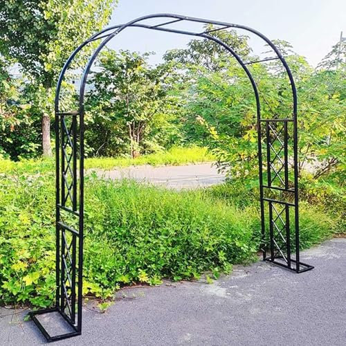 Arco da Giardino Metallo per Rose Rampicanti, 140cm 180cm 220cm 260cm 300cm 340cm Archetto con Rose Traliccio Arbor Matrimoni Supporto Fiori per Interni Ed Esterni Giardino(Black,300x230x40cm)