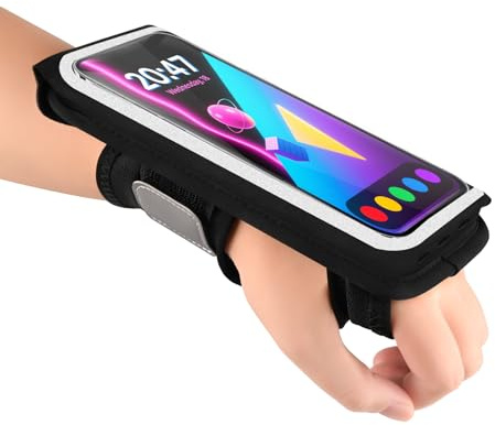 Kebrela Running Armband for Phone, Adjustable Reflective Sports Wristband & Forearm Band for iPhone 17/16/15/14/13 Pro Max Samsung Galaxy S23/S22, up to 7, Secure Fitness Phone Holder for Men Women
