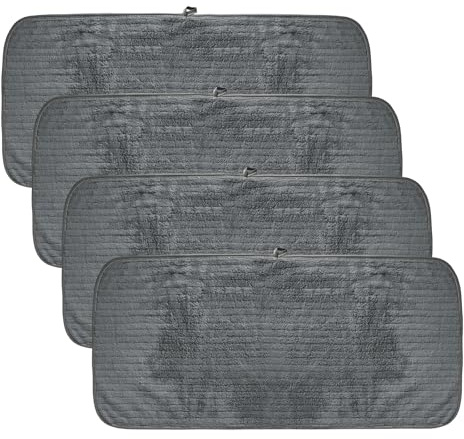 Rieoany Lot de 4 Serviettes Sport en Microfibre 35×75 cm, Serviette de Bain pour Hommes Et Femmes, Idéale pour la Musculation, Salle de Sport, Douce pour la Peau, Absorbante Et Séchage Rapide