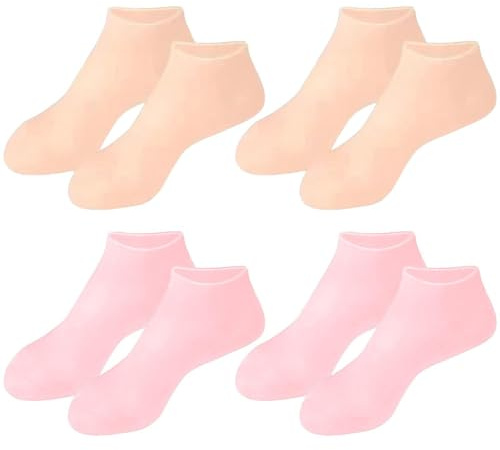 DUINIU 4 Paia Di Calzini In Silicone Anti-Cracking, Maschera Esfoliante Per I Piedi, Adatta Per Ammorbidire I Calli E Migliorare Lo Scrub Per I Piedi.