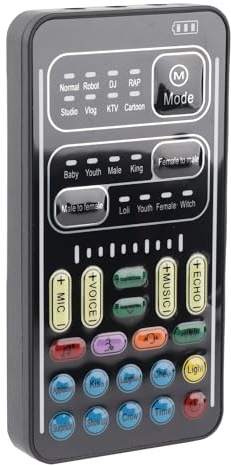 Eujgoov Röstväxlarenhet, Bärbart Ljudkort med 8 Effekter, Miniröstmodulator för Spel och Streaming (Engelsk version)